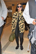 blac chyna arrives at lax airport†amid drama Kim Kardashian gifted her a gift
