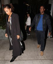Chris Rock and his girlfriend Megalyn Ekechinwoke arrive to mastros. To celebrate black history with celebrity friends
