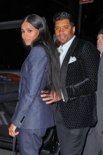 Russell Wilson and Ciara were spotted arm-in-arm while leaving Tom Ford Fashion Show 2018 in New York City