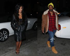 Actress Claudia Jordan and Deon Cole arrive together but walk in separately to Catch LA Restaurant for dinner in West Hollywood