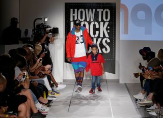 NEW YORK, NY - AUGUST 27: Fabolous (L) and Johan Jackson walk the runway during BET Digital Presents, How To Rock: Kicks at Milk Studios on August 27, 2015 in New York City.