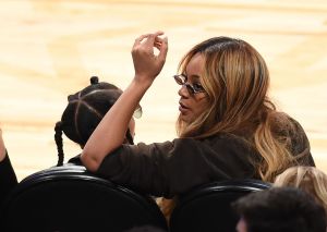 LOS ANGELES, CA - FEBRUARY 18: Beyonce and Blue Ivy Carter attend the NBA All-Star Game 2018 at Staples Center on February 18, 2018 in Los Angeles, California.