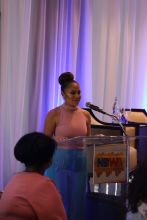 NBWA President Mia Wright gives opening remarks at the NBWA Women’s Empowerment Summit Luncheon on Saturday, February 17, 2018
