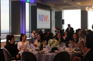 Adrienne Bosh and Ayesha Curry share a laugh at the NBWA Women’s Empowerment Summit Luncheon on Saturday, February 17, 2018