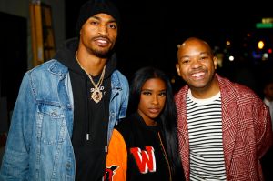 Teyana Taylor celebrates the grand opening of "Junie Bee Nails" with celeb friends in NYC Jaelen Strong & Adonis Spicer