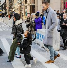 Kourtney Kardashian, Penelope Disick, North West leaving Tiffanys in New York City
