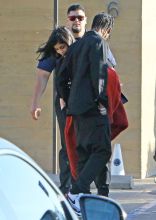 Kylie Jenner and Travis Scott dine with friends at Nobi in Malibu, CA. The new parents left the hotspot with a gang of security in toe as they made their way to their black LaFerrari super car. Recently a LaFerrari was auctioned off for 7.5 million dollars.