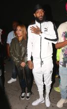 Rapper Nipsey Hussle and Lauren London. Arrive at the nice guy to celebrate nipsey new album.