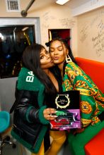 Lil Kim Teyana Taylor celebrates the grand opening of "Junie Bee Nails" with celeb friends in NYC