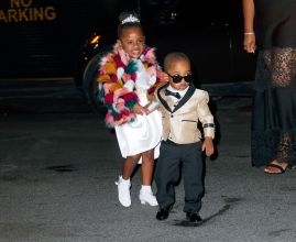 Rihanna celebrates her 30th birthday with her mom Monica Braithwaite and niece Majesty at The Pool|The Grill restaurant in New York