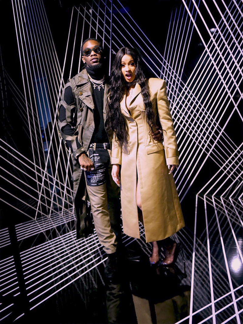 Cardi B and her boyfriend, Off Set from Migos, were spotted backstage at Prabal Gurung NYFW presentation. They hammed it up for the cameras before the show began.