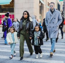 Kourtney Kardashian, Penelope Disick, North West leaving Tiffanys in New York City