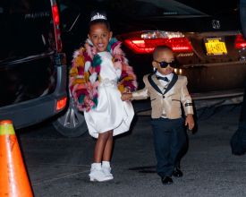 Rihanna celebrates her 30th birthday with her mom Monica Braithwaite and niece Majesty at The Pool|The Grill restaurant in New York