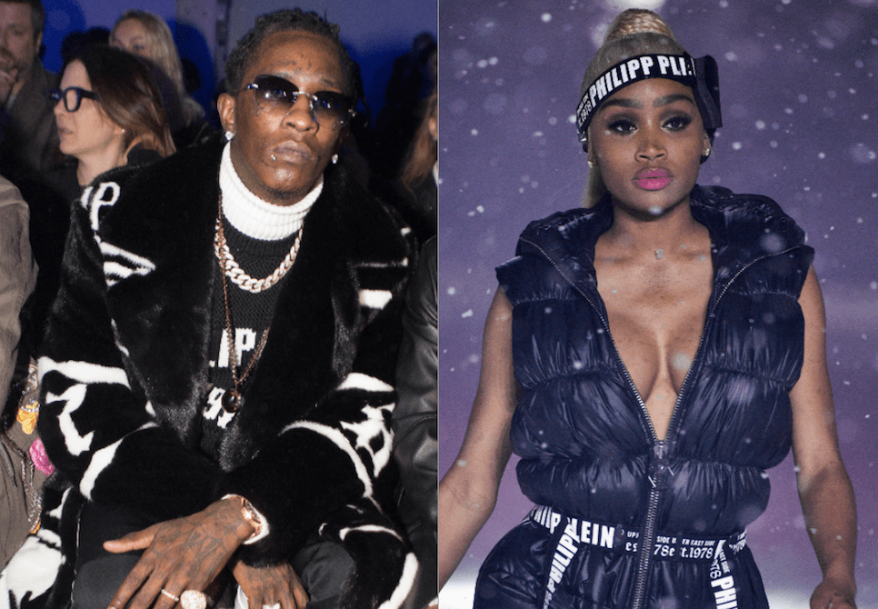 Young Thug Supports His Bae Jerricka At Philipp Plein NYFW Show