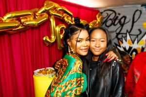 Donshea Hopkins Teyana Taylor celebrates the grand opening of "Junie Bee Nails" with celeb friends in NYC