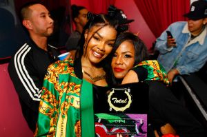 Teyana Taylor celebrates the grand opening of "Junie Bee Nails" with celeb friends in NYC Teyana Taylor and Kima Raynor Dyson