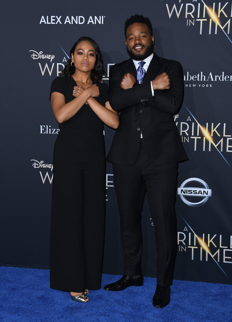Zinzi Evans Ryan Coogler February 26, 2018 - Los Angeles, California, United States - February 26h 2018 - Los Angeles, California USA - The ''A Wrinkle In Time'' Premiere held at the El Capitan Theater, Hollywood, Los Angeles.