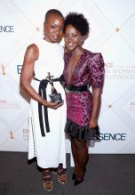 BEVERLY HILLS, CA - MARCH 01: Honoree Danai Gurira, and Presenter Lupita Nyong'o pose with award during the 2018 Essence Black Women In Hollywood Oscars Luncheon at Regent Beverly Wilshire Hotel on March 1, 2018 in Beverly Hills, California.