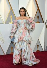 Andra Day arrives for the 90th Annual Academy Awards on March 4, 2018, in Hollywood, California. / AFP PHOTO / VALERIE MACON (Photo credit should read VALERIE MACON/AFP/Getty Images)
