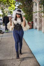 Ashanti is seen shopping at Chanel on Robertson in West Hollywood, Los Angeles, United States
