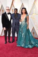 HOLLYWOOD, CA - MARCH 04: (L-R) Bradley Whitford, Lil Rel Howery and Betty Gabriel attend the 90th Annual Academy Awards at Hollywood & Highland Center on March 4, 2018 in Hollywood, California.