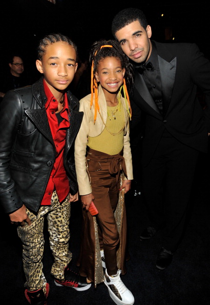 Jaden Smith, Willow Smith and Drake attends The 53rd Annual GRAMMY Awards held at Staples Center on February 13, 2011 in Los Angeles, California.