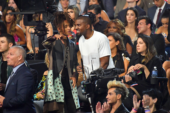 NEW YORK, NY - AUGUST 28: Jaden Smith and Kanye West attend the 2016 MTV Video Music Awards at Madison Square Garden on August 28, 2016 in New York City.