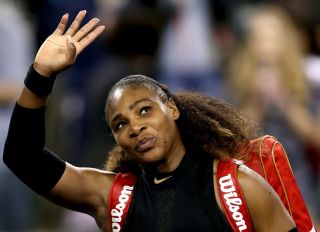 INDIAN WELLS, CA - MARCH 08: Serena Williams leaves the court after defeating Zarina Diyas of Kazakhstan during the BNP Paribas Open at the Indian Wells Tennis Garden on March 8, 2018 in Indian Wells, California.