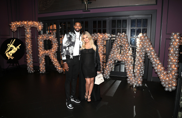 LOS ANGELES, CA - MARCH 10: Tristan Thompson and Khloe Kardashian pose for a photo as Remy Martin celebrates Tristan Thompson's Birthday at Beauty & Essex on March 10, 2018 in Los Angeles, California.