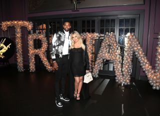 LOS ANGELES, CA - MARCH 10: Tristan Thompson and Khloe Kardashian pose for a photo as Remy Martin celebrates Tristan Thompson's Birthday at Beauty & Essex on March 10, 2018 in Los Angeles, California.