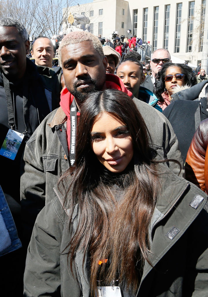 WASHINGTON, DC - MARCH 24: Kanye West and Kim Kardashian West attend March For Our Lives on March 24, 2018 in Washington, DC.