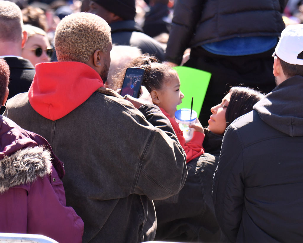 WASHINGTON, DC - MARCH 24: Kanye West and Kim Kardashian West attend March For Our Lives on March 24, 2018 in Washington, DC.