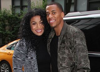 Jordin Sparks and boyfriend Dana Isaiah spotted leaving 'Good Day New York' in New York City, New York.