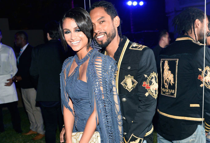 BEVERLY HILLS, CA - JULY 20: Nazanin Mandi (L) and Miguel at BALMAIN celebrates first Los Angeles boutique opening and Beats by Dre collaboration on July 20, 2017 in Beverly Hills, California.