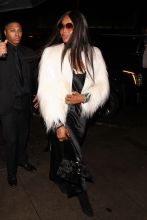 British model Naomi Campbell is all dressed as she heads to Craig's