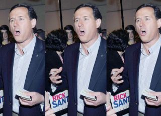 Republican presidential candidate, former US Sen. Rick Santorum speaks during a campaign rally at the Heritage Christian Academy on February 27, 2012 in Kalamazoo, Michigan.