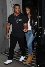 Ciara and Russell Wilson are all smiles as they leave Craig's Restaurant after having dinner in West Hollywood
