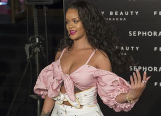Rihanna attends the 'Fenty Beauty' photocall at Callao cinema in Madrid