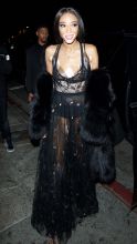 Model Winnie Harlow is seen leaving a Dior party held at Chateau Marmot hotel in Los Angeles.
