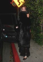 Model Winnie Harlow is seen leaving a Dior party held at Chateau Marmot hotel in Los Angeles.