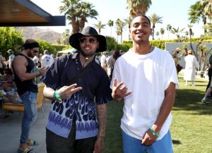 PALM SPRINGS, CA - APRIL 14: Pusharod (L) and Arin Ray attend Interscope Coachella House 2018 on April 14, 2018 in Palm Springs, California.