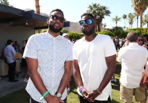 PALM SPRINGS, CA - APRIL 14: Carl Chery (L) and Tunji Balogun attends Interscope Coachella House 2018 on April 14, 2018 in Palm Springs, California.