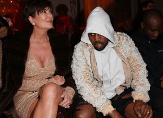 PARIS, FRANCE - MARCH 03: Kris Jenner, Kanye West attend the Balmain show as part of the Paris Fashion Week Womenswear Fall/Winter 2016/2017 on March 3, 2016 in Paris, France.