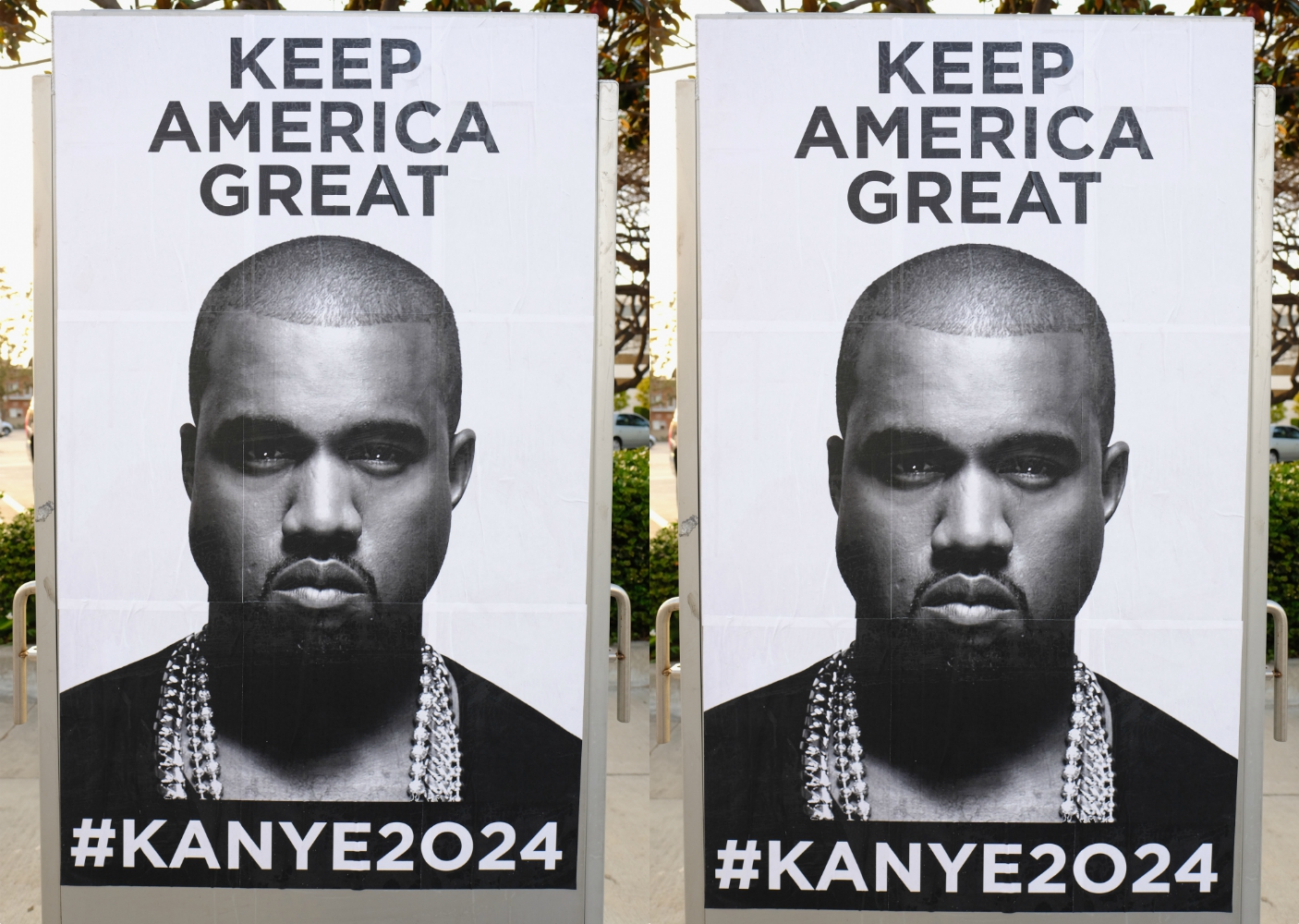 Koonye West 2024 Kanye Kampaigns To "Keep America Great" And Signs