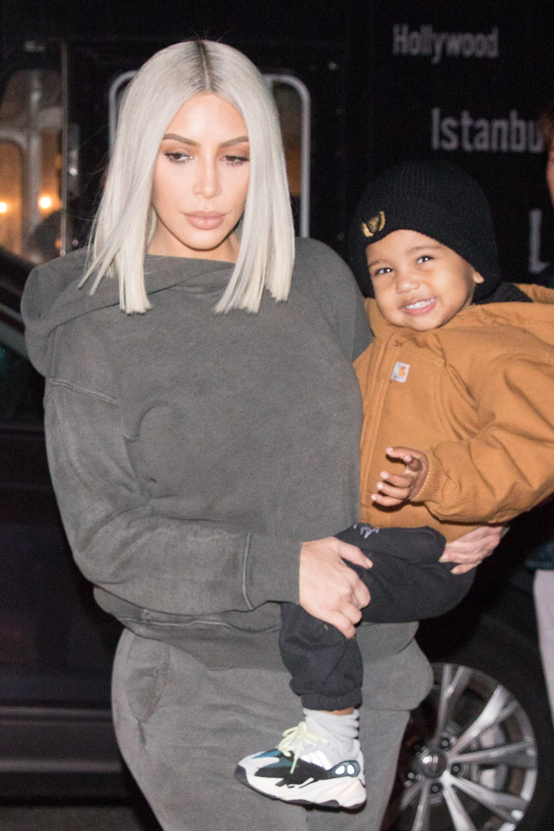 Kim Kardashian is seen leaving with her son Saint West in Thousand Oaks following Larsa and Scottie Pippen daughters birthday