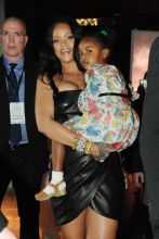Rihanna and her niece Majesty attend Sephora loves Fenty Beauty by Rihanna launch event on April 5, 2018 in Milan, Italy.