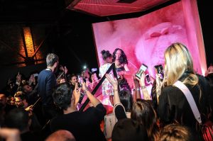 Rihanna and her niece Majesty attend Sephora loves Fenty Beauty by Rihanna launch event on April 5, 2018 in Milan, Italy.