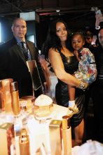 Rihanna and her niece Majesty attend Sephora loves Fenty Beauty by Rihanna launch event on April 5, 2018 in Milan, Italy.