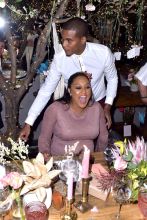 Tia Mowry's baby shower party at Il Pastaio in Beverly Hills