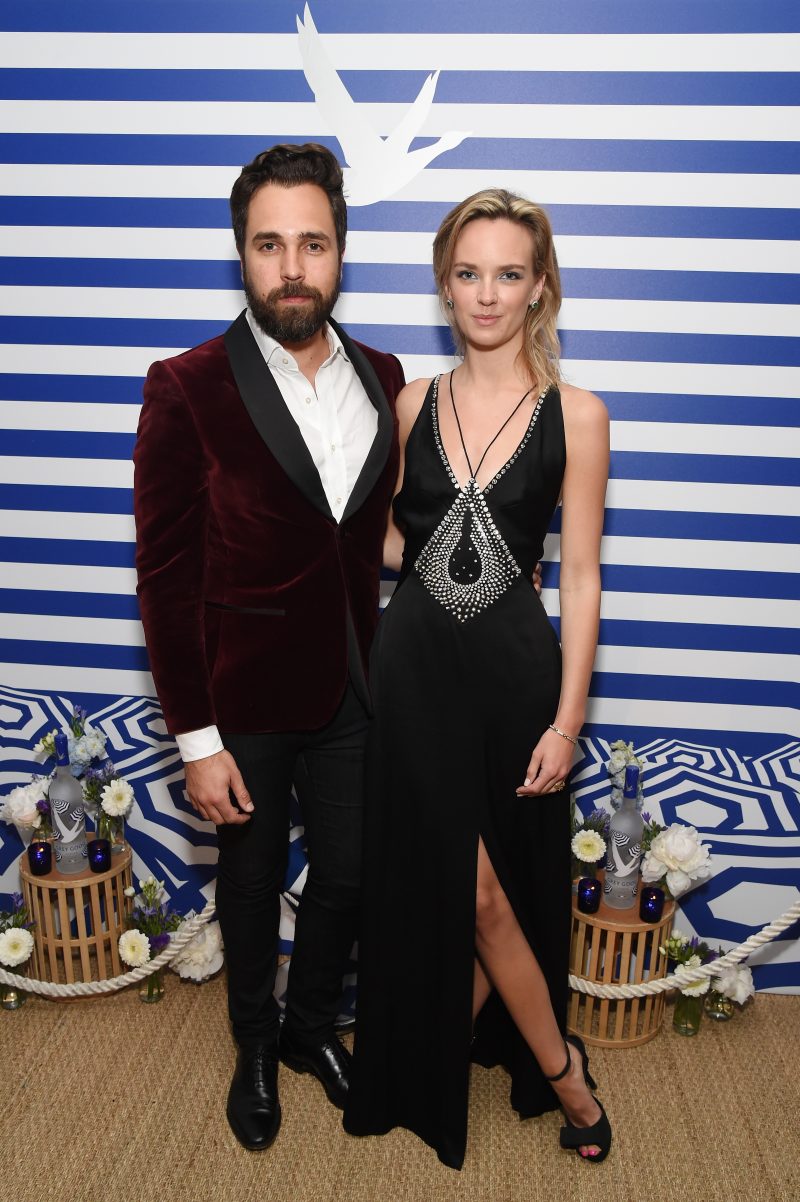 CANNES, FRANCE - MAY 11: Diego Bivero Volpe and Charlotte Caroll attend at Nikki Beach on May 11, 2018 in Cannes, France.